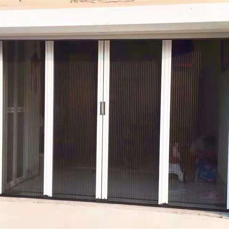 南京定制铝合金无轨纱门金刚网纱窗可拆洗别墅纱门金刚网折叠纱门