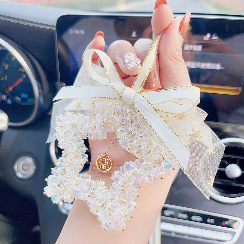 汽车挂件女生车内挂式五角星水晶车饰网红后视镜吊坠高级感挂饰品