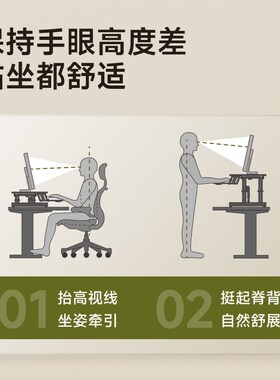 北弧站立式工作台升降办公桌面增高架电脑桌子升降电脑支架D430