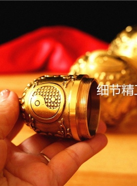 纯黄铜螺丝纹开口开盖八卦镇宅葫芦摆件客厅门口招财纳福葫芦挂件