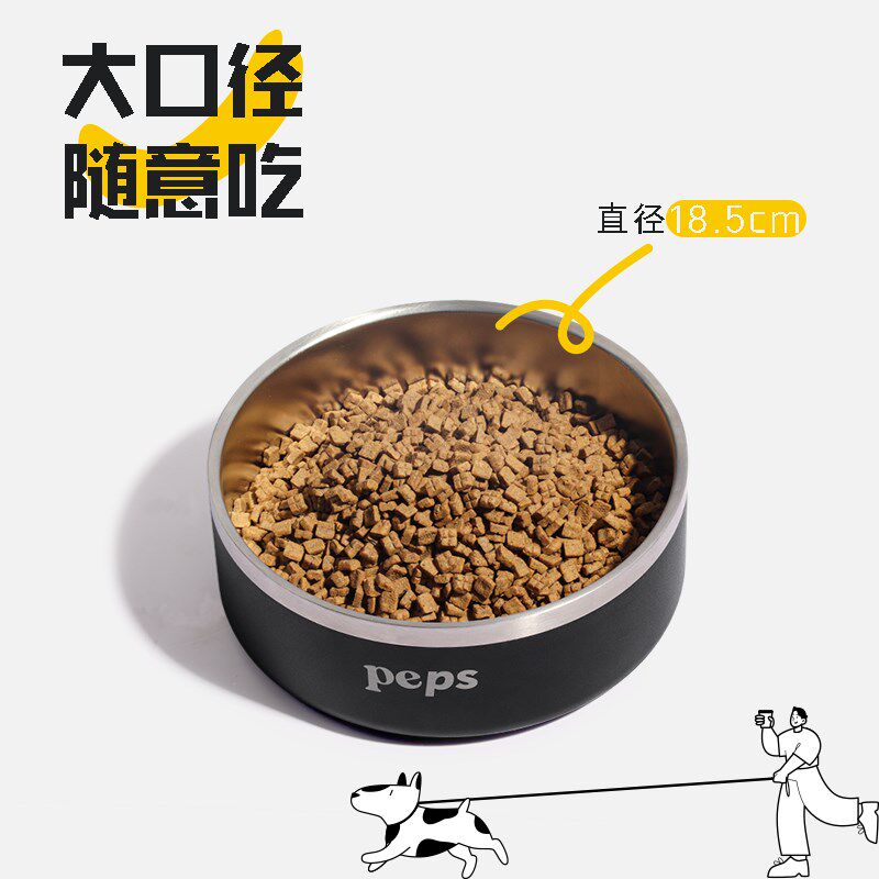 宠物不锈钢碗狗食盆防打翻喝水大容量加厚大型犬猫狗通用狗盆子
