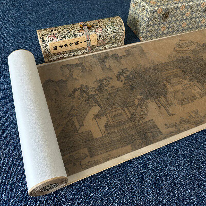 李唐 归去来兮图 名家工笔人物画芯装裱手卷学习临摹书房装饰画
