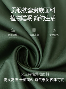 100支长绒棉贡缎枕套枕头套一对装家用单个信封枕30x50cm40x70cm