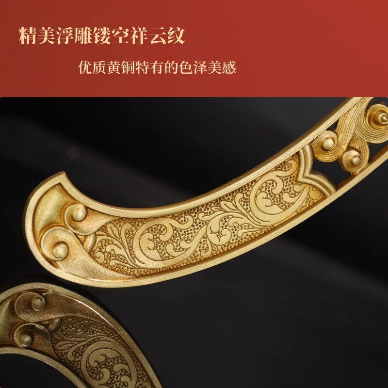 黄铜长柄莲花三脚架大款加长20厘米以上莲台座莲支架手摇转轮底座