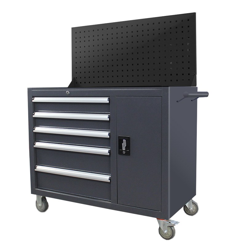 旺邦重型加厚移动多层抽屉工具车推车工具柜子车间汽修工具箱五层