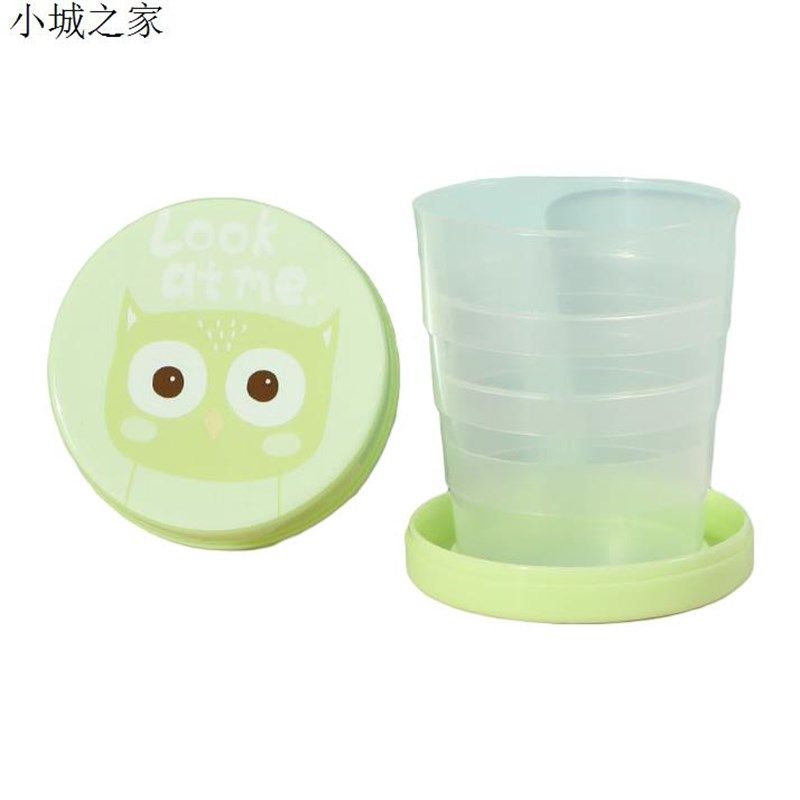 旅行压缩杯子随身携带学生便携式水杯伸缩杯创意卡通可爱折叠杯子