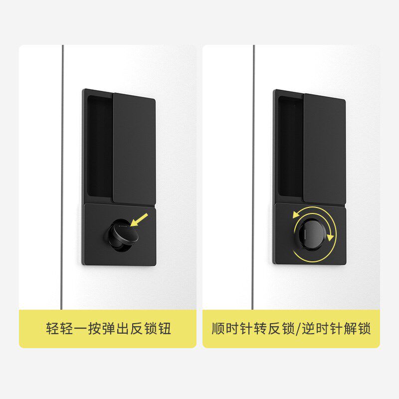 静音口袋推拉门锁双面适用于卫生间卧室滑门双面幽灵门锁具组合
