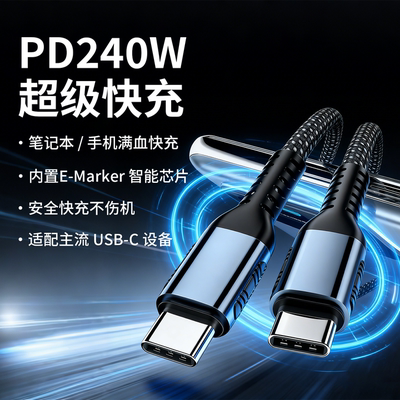 BOUNSHIM1米单头240W双C口数据线