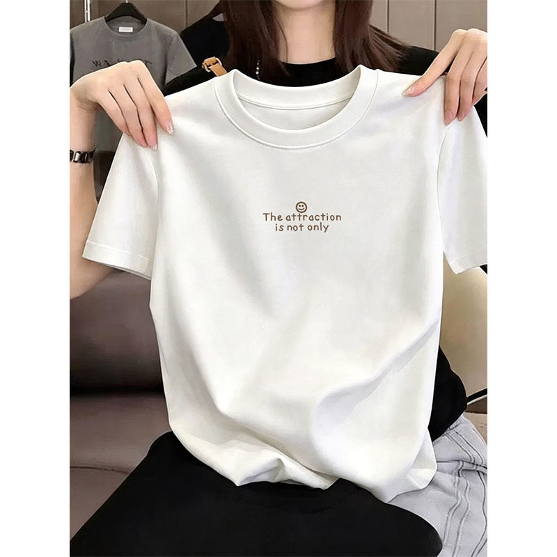 白色棉质短袖t恤女2026新款夏季港味chic正肩宽松显瘦打底衫上衣