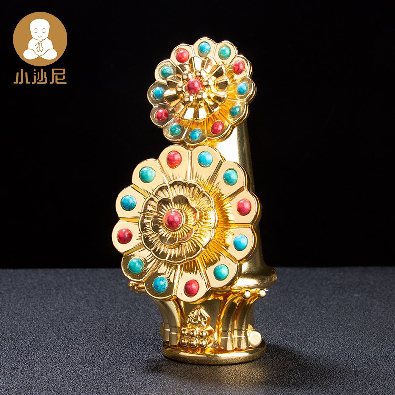 小沙尼西藏用品八供朵玛食子酥油花彩珠合金摆件工艺品花果大号