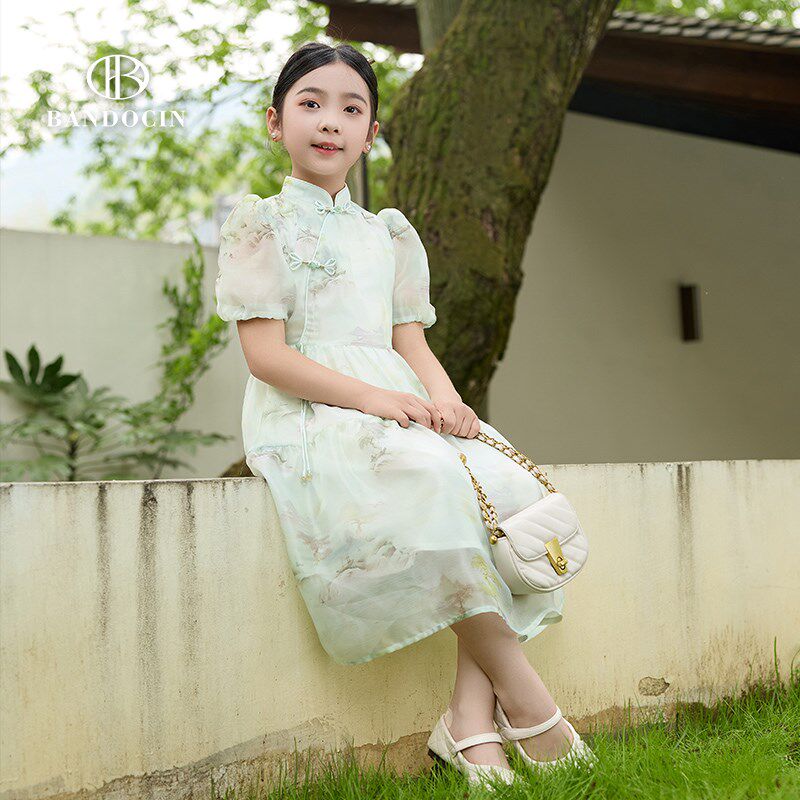 亲子装女童新中式旗袍夏季连衣裙2024新款儿童夏装小女孩汉服裙子
