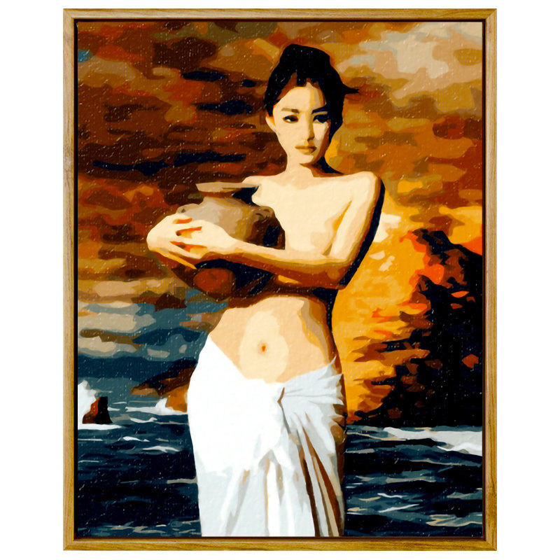 diy数字油画人物手工手绘油彩抱陶女画画填充填色世界名画