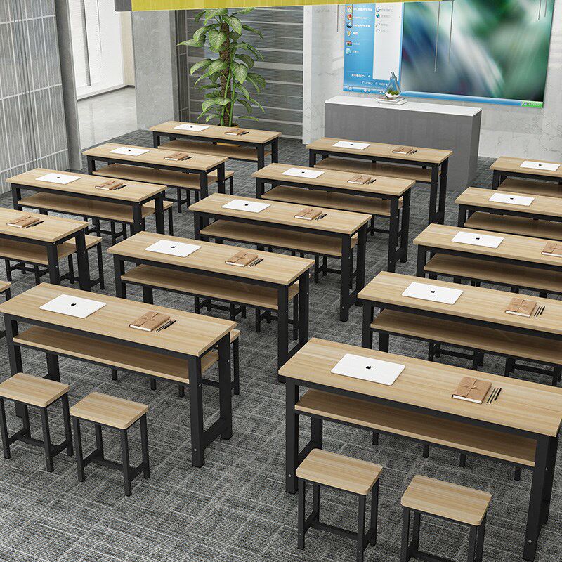 极简双层书桌简约电脑桌写字桌简易桌子卧室办公桌家用长条学生桌