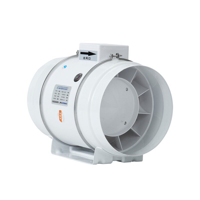 顶格 8寸斜流增压管道风机 PVC200mm 单速通风排气扇 强力送抽风