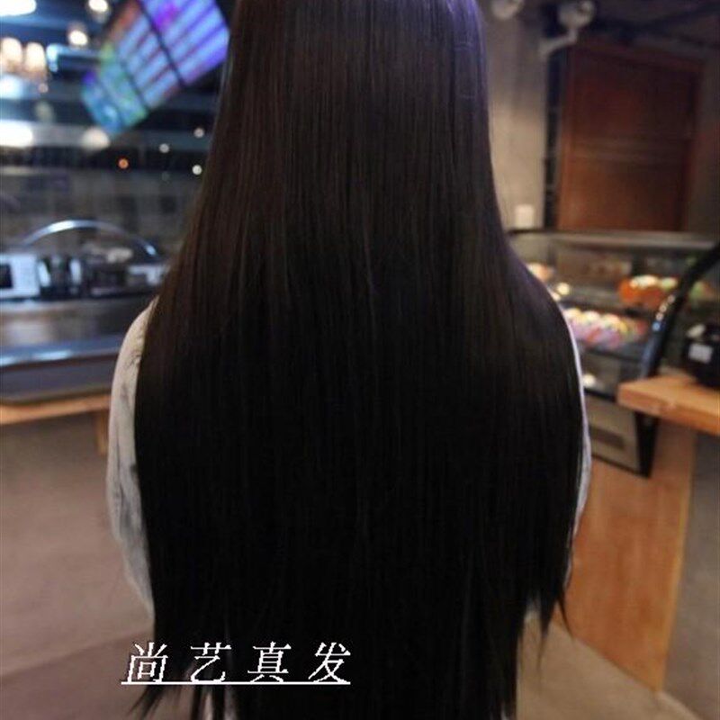 真发发套假发女中分刘海超长直发修脸型逼真隐形剧组摄影道具假发