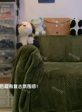 复古沙发盖布巾菠萝格美式沙发毛毯垫防猫抓四季通用防滑冬季套罩
