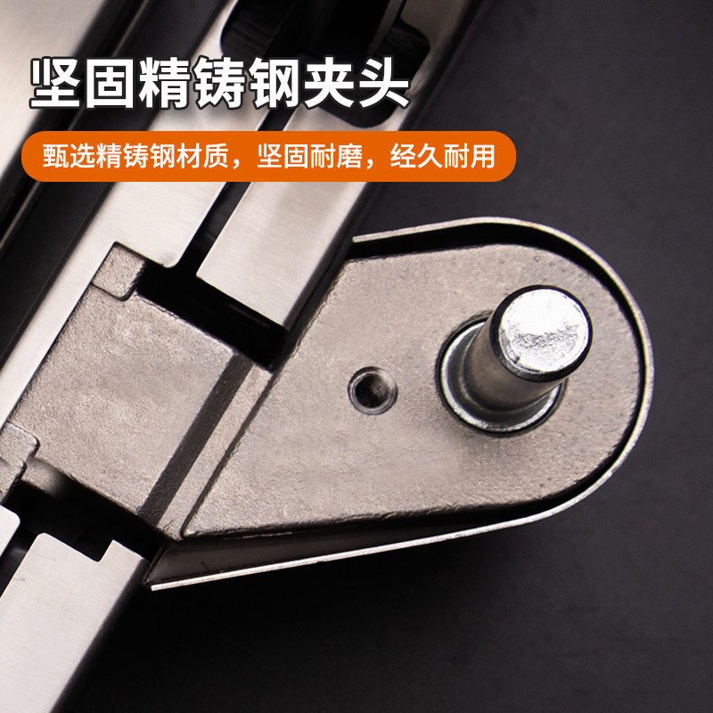 欧标偏心曲夹无框玻璃门拐角门夹180度全开地弹簧偏芯七字夹斜边