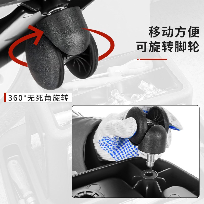 酷安腾移动修车凳滑轮抛光贴膜美容维修工具凳汽修工作凳子躺板车