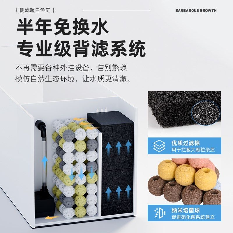 2025新款溪流缸生态造景桌面鱼缸家用客厅小型循环过滤制氧一体机