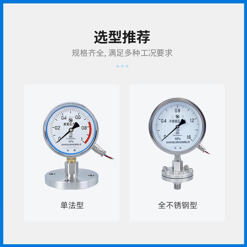 YNTZ-100 隔膜式耐震远传压力表 电阻远传隔膜压力表 苏州轩胜