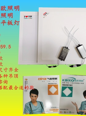 凯西欧照明透镜平板灯30*30集成吊顶烤漆白边22W38W60W气派厨卫灯