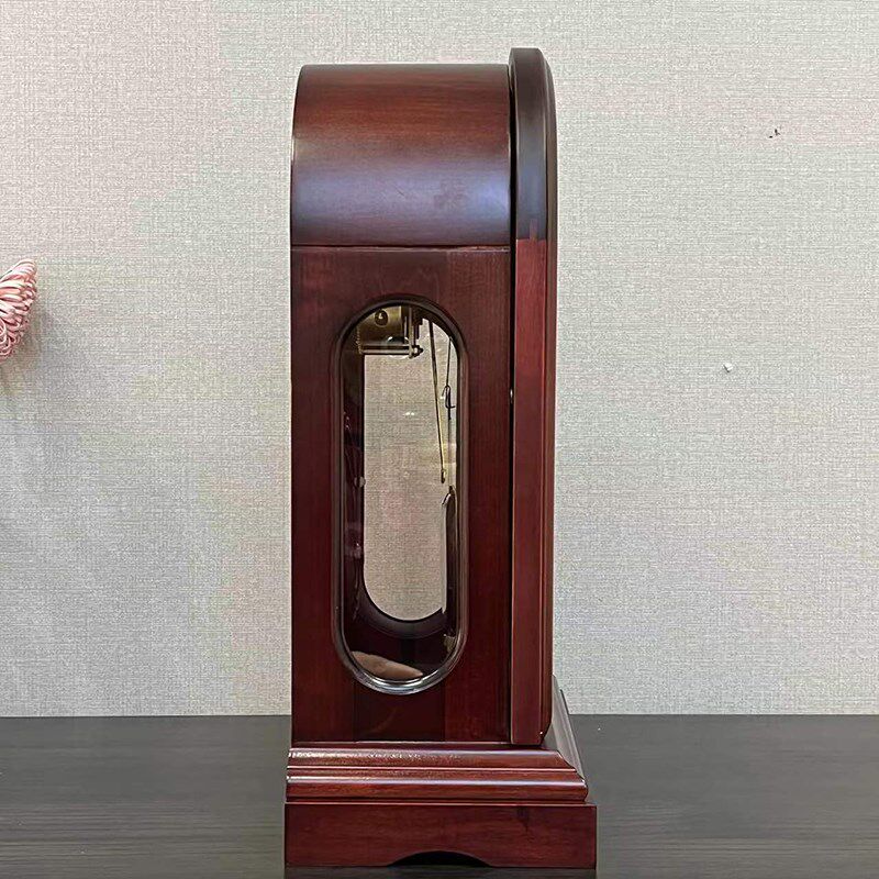 机械座钟纯实木北极星纯铜机芯中式发条复古摆钟台钟小号座钟报时