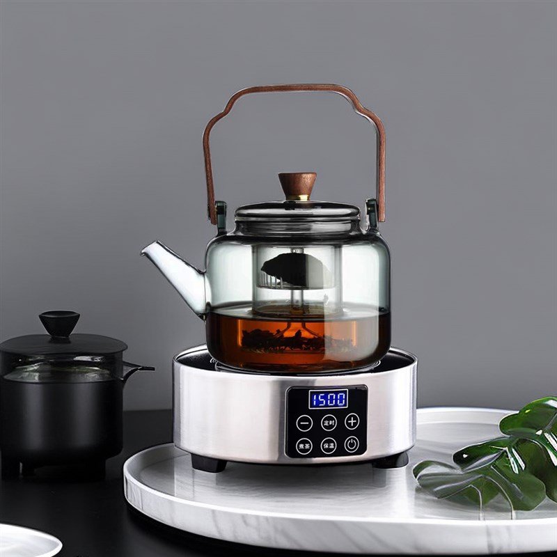 全玻璃茶壶蒸煮两用耐高温四代烧水壶电陶炉加热提梁壶家用泡茶壶