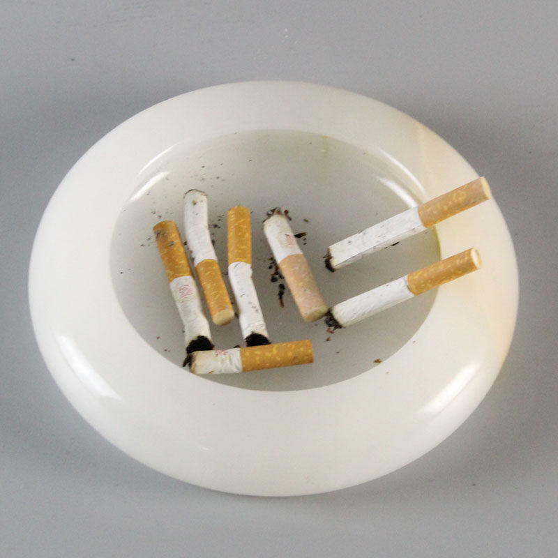 天然玉石烟灰缸家用石头大理石材烟灰缸客厅中式大号摆件创意礼品