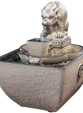 日进斗金流水生财摆件循环水景新中式办公室前台茶室桌面开业礼品