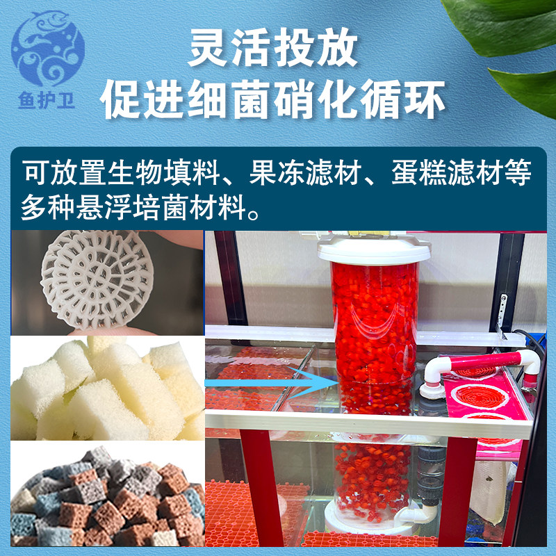 鱼缸过滤桶生物反应器k1k2k6流化床过滤培菌桶内置外置硝化细菌桶