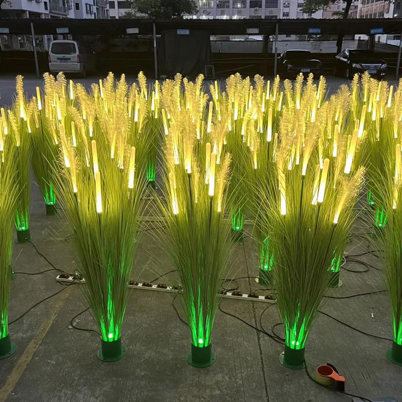 led光纤芦苇灯户外防水景观草坪灯文旅园林发光磨砂棒光纤插地灯