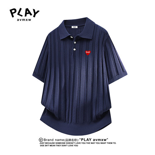 PLAYAVMXW美式复古短袖POLO衫