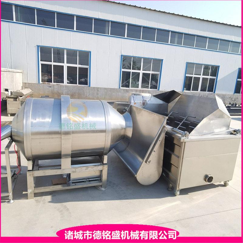 猪肠油炸上色设备 虎皮凤爪电加热油炸锅 鸡爪子上糖浸烫拌料机