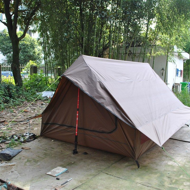 精致露营超轻小屋脊帐篷户外帐篷,2~3人A字帐篷,便携无杆小屋帐篷