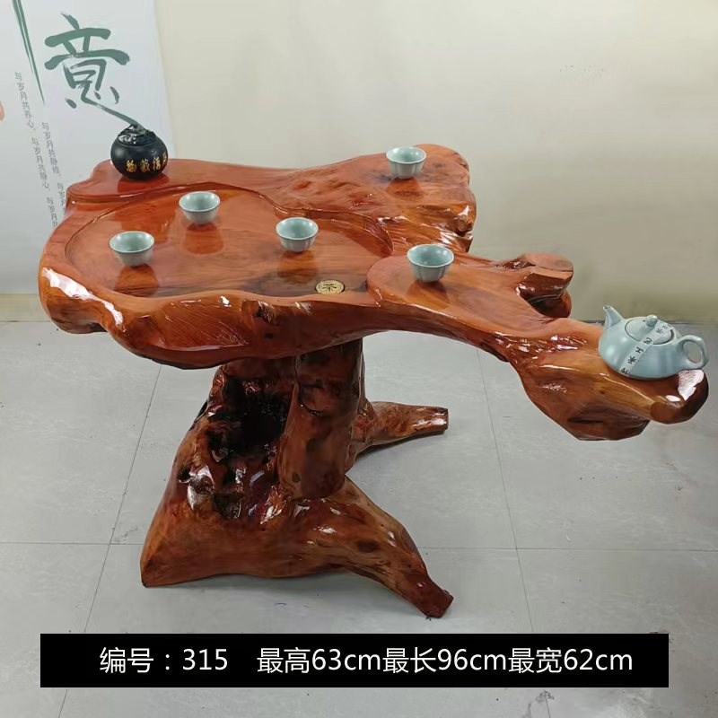 阳台小茶桌子根雕茶台实木树根茶几原木家用客厅香樟木头茶台树桩