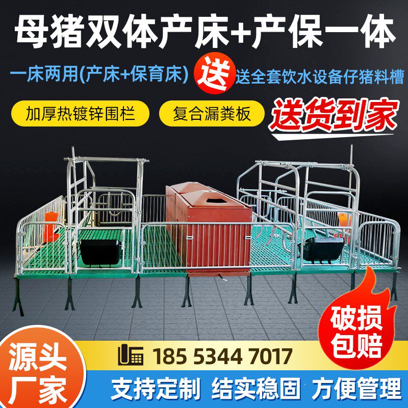 双体母猪产床保育床一体产保两用床养殖设备猪用产保单体分娩床