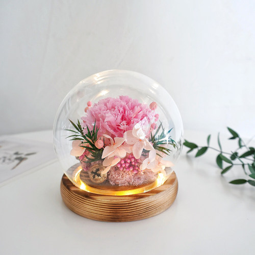 母亲节永生花干花diy手工材料包礼物玻璃罩夜灯暖场团建沙龙活动