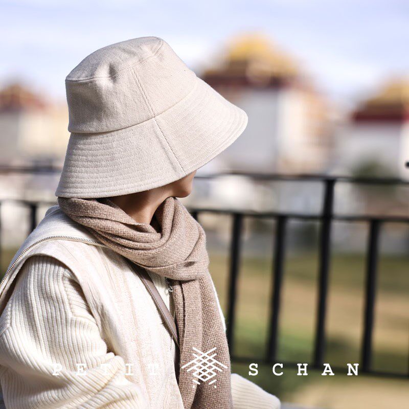 小闪四季方圆脸显脸小大头围可折叠大檐遮阳护耳保暖文艺棉渔夫帽