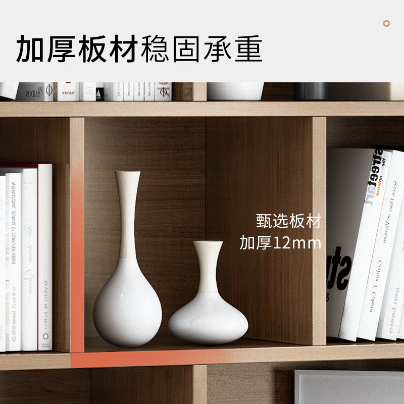 简易书柜带门靠墙办公室文件收纳柜家用置物架储物木柜子书架落地