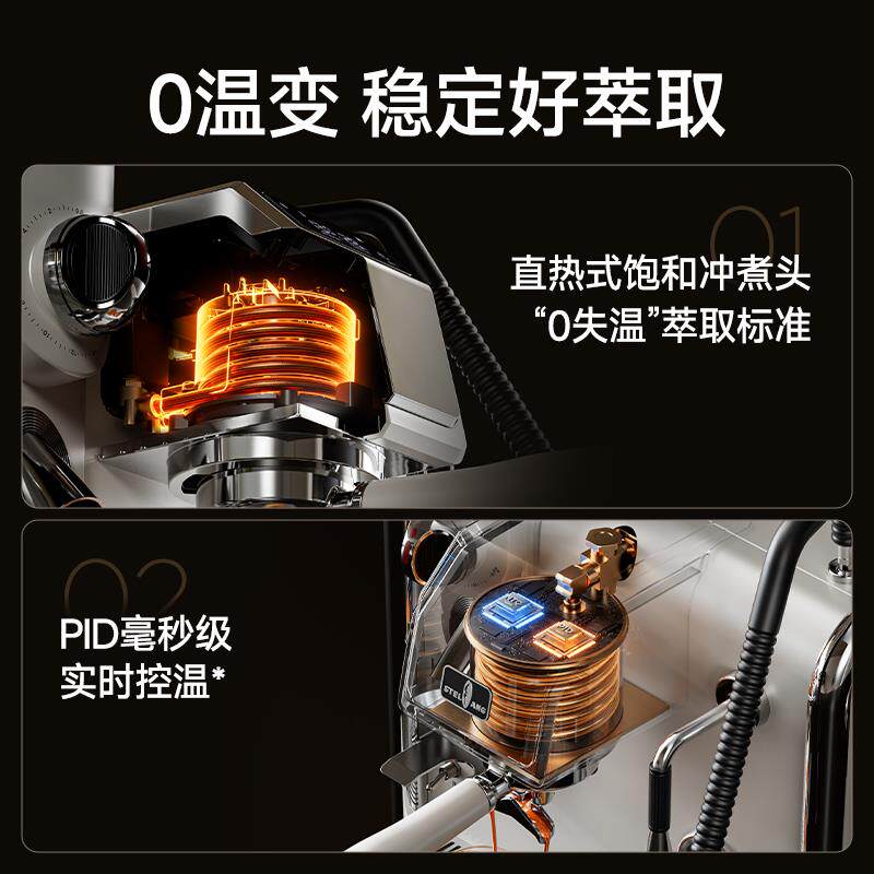 【新品】雪特朗ST-580意式半自动咖啡机家用商用双锅炉研磨一体机