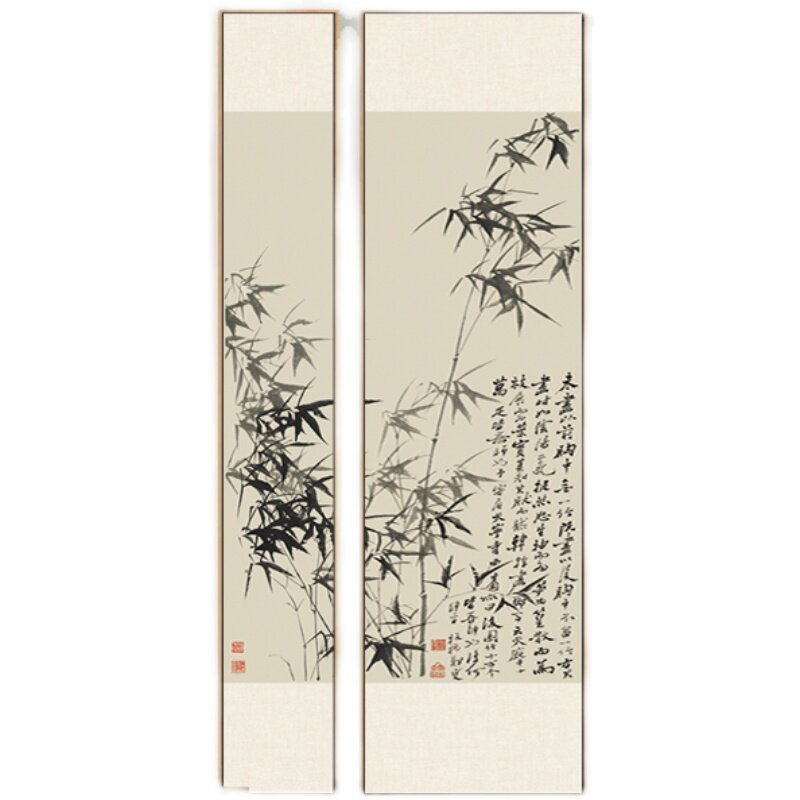 新中式客厅玄关装饰画墨竹大小组合挂画过道书房餐厅背景墙竹子画