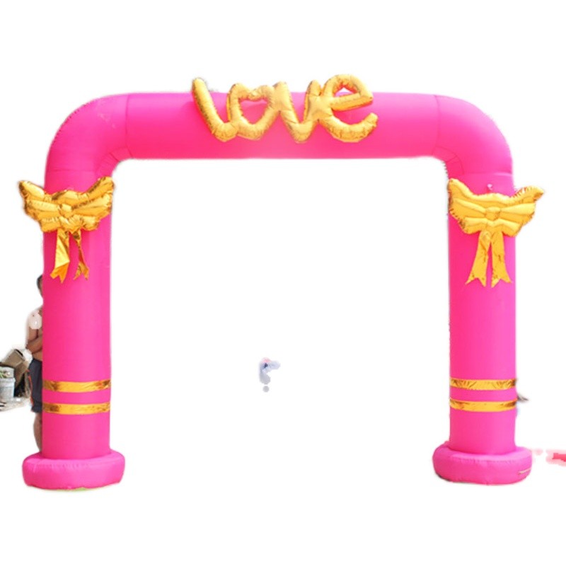 新款婚庆气模love小花门3.5米4米门亭迎宾拱门充气结婚彩虹门道具