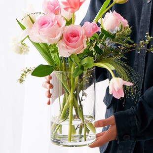 玻璃花瓶30插玫瑰百合郁金香向日葵鲜花满天星干花醒花桶40富贵竹