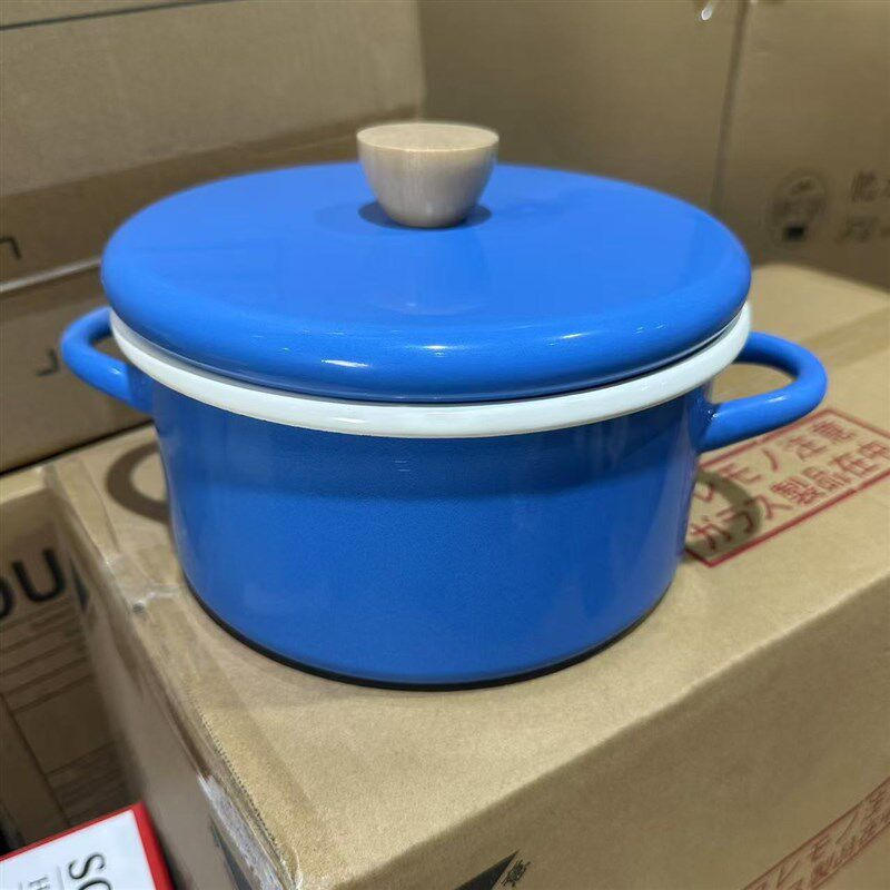 捡漏岛国原单珐琅搪瓷加厚富锅大容量家用汤锅无涂层电磁炉燃气