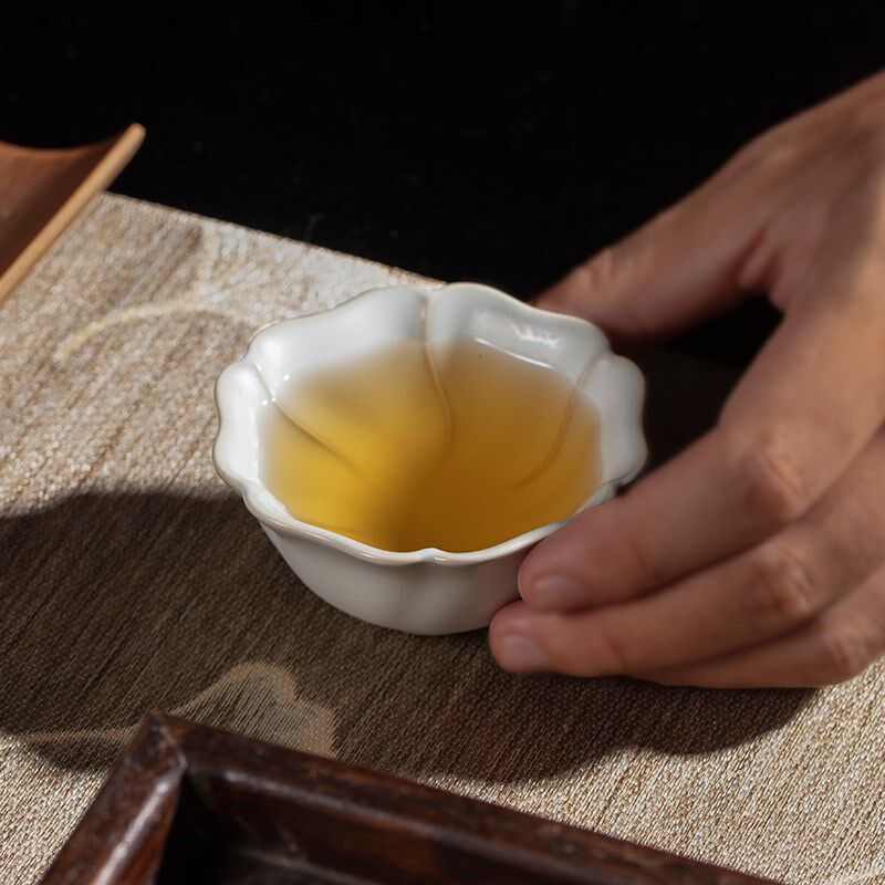 汝窑月白兰芳杯高端礼品主人杯品茗茶具茶杯瓷器功夫茶晓芳窑水杯
