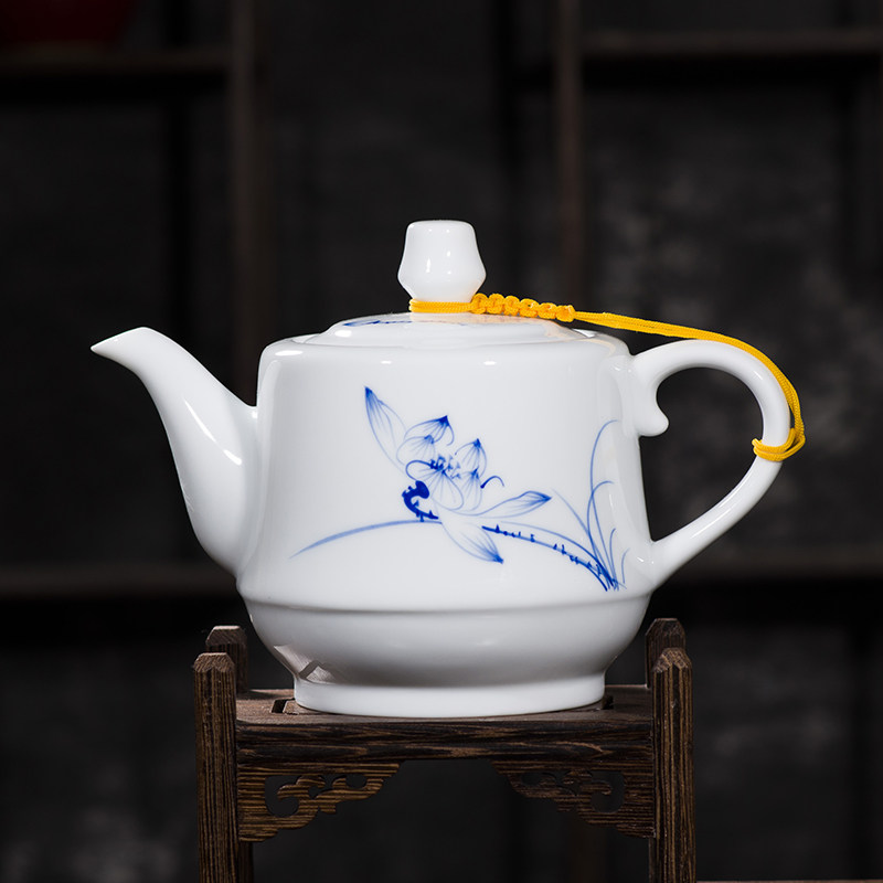 手绘大茶壶陶瓷单壶大号茶具家用大容量泡茶壶青花瓷釉下彩景德镇