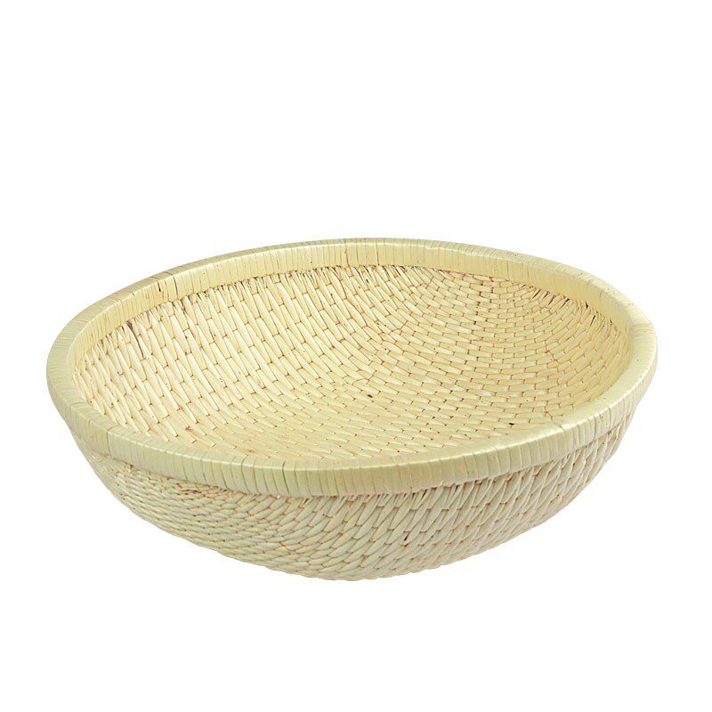 藤编柳编收纳筐圆形笸箩馒头筐饼食品篮水果展示筐针线筐大号商用