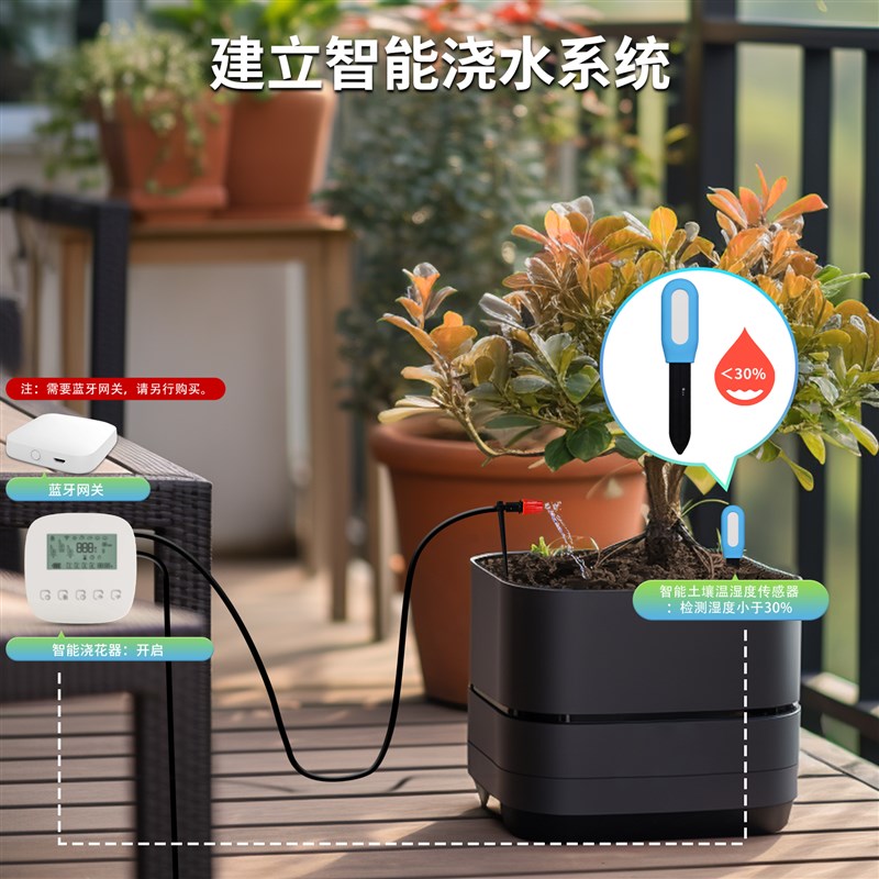 涂鸦蓝牙土壤温湿度传感器智能温湿度检测仪低电量报警APP监控