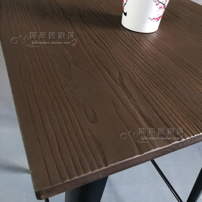 实木复古小方形酒吧散台铁艺四脚高脚桌咖啡餐桌简约工业风清吧台