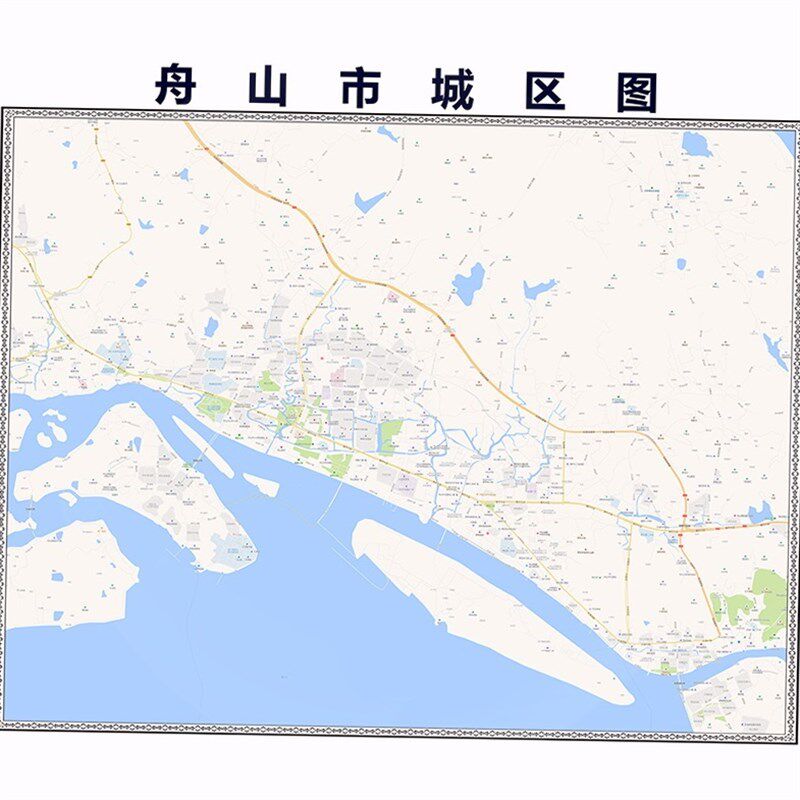 2025新款舟山市地图贴图 办公室挂图 高清防水墙壁装饰画定制地图